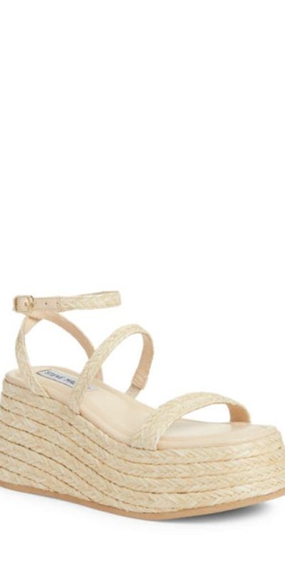 Steve Madden Steve Madden Abundant Espadrille Platform Sandal in Natural Raffia at Nordstrom
