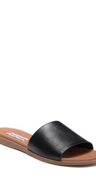 Steve Madden Kailey Slide Sandal in Black Leather at Nordstrom