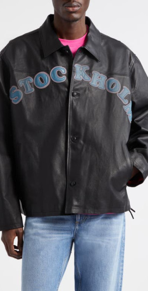 STOCKHOLM SURFBOARD CLUB - Patchwork Logo Leather Coach