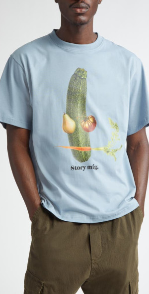 Story mfg. - Grateful Cotton Graphic T-Shirt in Blue Oscar at