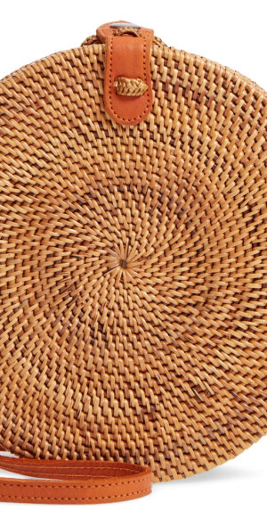 Street level woven rattan circle crossbody bag store