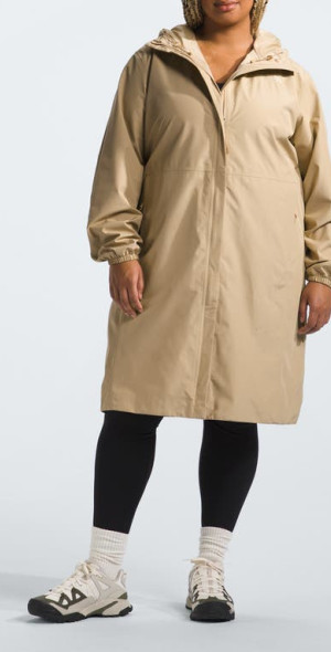 The North Face Daybreak Waterproof Hooded Rain Jacket in Khaki Stone at Nordstrom