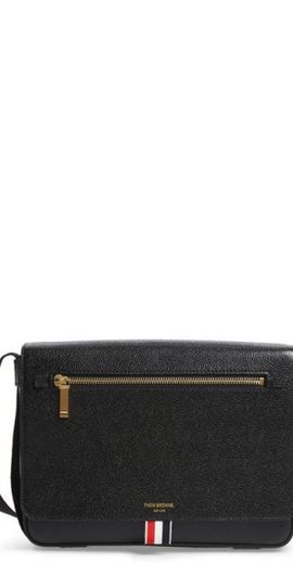 Thom Browne Thom Browne Leather Reporter Bag in Black at Nordstrom