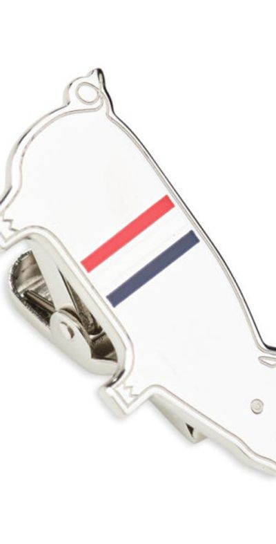 Thom Browne Thom Browne Pig Sterling Silver & Enamel Tie Clip at Nordstrom