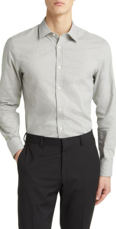 Tiger of Sweden - Adley Slim Fit Two-Tone Mini Check Dress Shirt in Pine  Green at Nordstrom