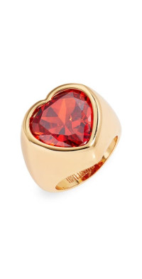 TIMELESS PEARLY - Heart Crystal Thick Ring Timeless Pearly