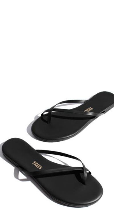 TKEES TKEES Riley Metallic Flip Flop in Black