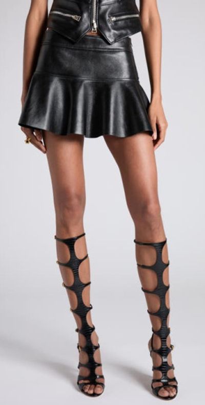 TOM FORD TOM FORD Shiny Plongé Leather Miniskirt in Black at Nordstrom, Size 4 Us