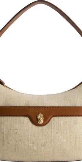 Tommy Bahama Tommy Bahama Lurex Linen Zip-Top Hobo in Natural at Nordstrom