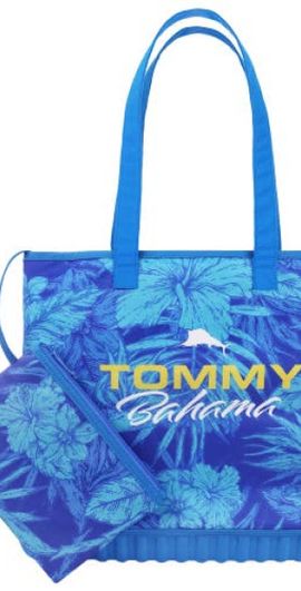 Tommy Bahama Tommy Bahama Water-Repellent Tote with Pouch Tropical Floral Print in Turquoise at Nordstrom
