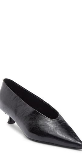 Tony Bianco Tony Bianco Cherry Pointed Toe Kitten Heel Pump in Black Crinkle at Nordstrom, Size 5