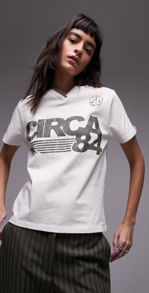 Topshop - Circa 84 Oversize Graphic T-Shirt in White at Nordstrom