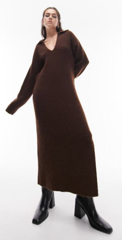topshop brown dress Marguerite Halter Mini Dress main image 0