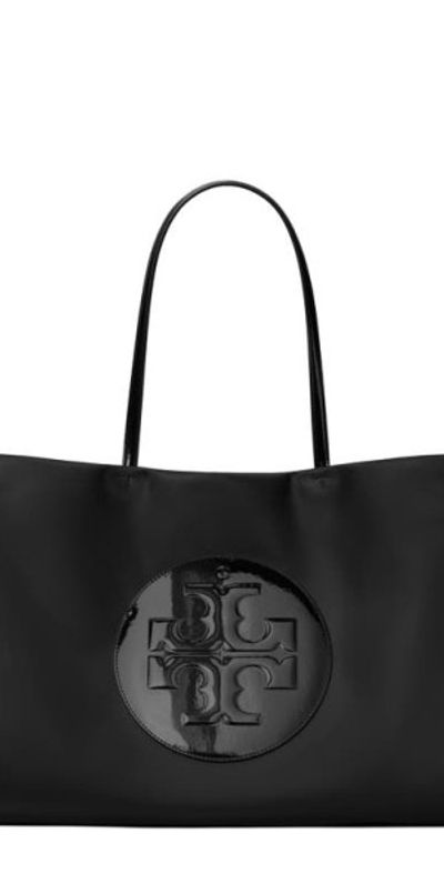 Tory Burch Tory Burch Ella Patent Nylon Tote in Black at Nordstrom