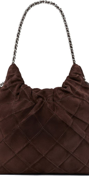 Tory Burch Fleming Suede Hobo Bag in Licorice at Nordstrom