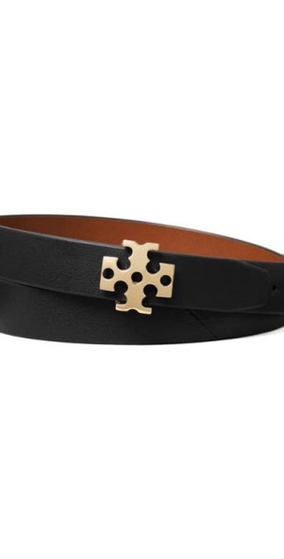 Tory Burch Tory Burch Logo Leather Belt in Black at Nordstrom, Size Xx-Small