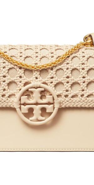 Tory Burch Miller Basketweave ショルダーバッグ Tory Burch - Miller Basketweave Leather Shoulder Bag in Brie at