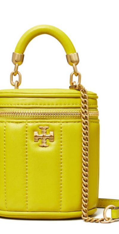 Tory Burch Mini Kira Quilted Leather Vanity Case in Island