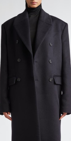 TOTEME - Broad Double Breasted Cashmere & Recycled Cashmere Coat