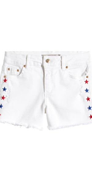 Tractr Tween Embroidered Eyelet Hem Stretch Denim Skort - Dark Indigo main image 1