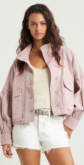 Treasure & Bond Treasure & Bond Blouson Twill Utility Jacket in Pink Timber at Nordstrom, Size X-Large