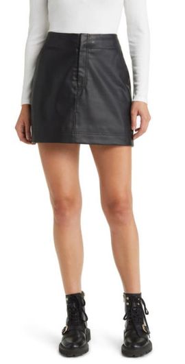 Treasure & Bond Treasure & Bond Faux Leather Miniskirt in Black at Nordstrom