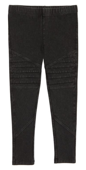 Tucker Tate Kids Stretch Cotton Moto Leggings in Black Rock Wash