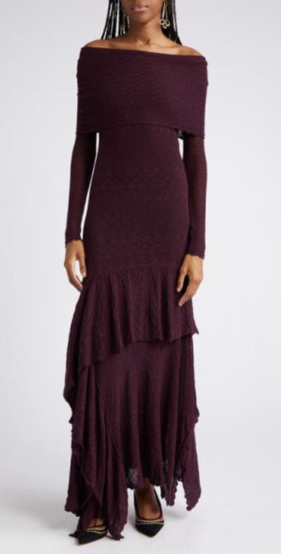 sachin and babi light blue dress ALAÏA Pleated wool midi dress main image 1