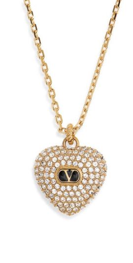 Valentino Garavani Valentino Garavani Coeur Royal Pendant Necklace in Oro/Rosso at Nordstrom