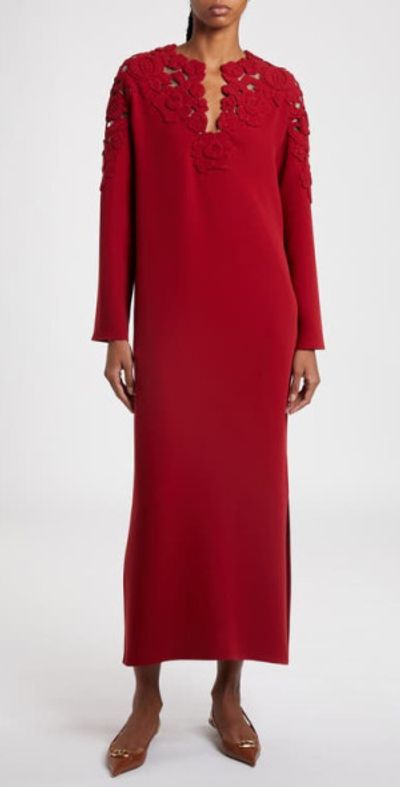 Robe Valentino En Soie Noire Imprimée Fleuri - Taille 2 - Longueur Genoux, Coupe A - Neuve Avec étiquettes