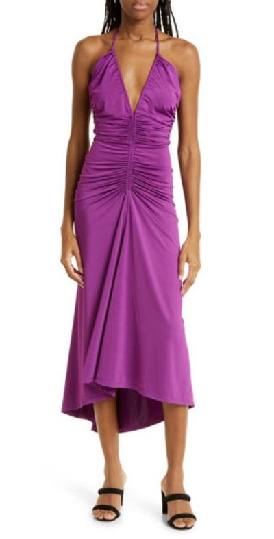 veronica beard purple dress Veronica Beard Gemma Silk-Blend Midi Dress | Orchid Haze Multi