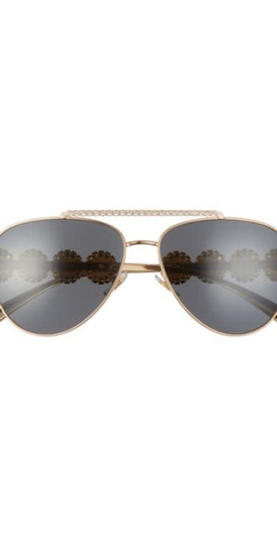 Versace Medusa Logo 59mm Large Round Sunglasses NEW $410 VERSACE Black Plastic GOLD MEDUSA LOGO MEDALLIONS  main image 3