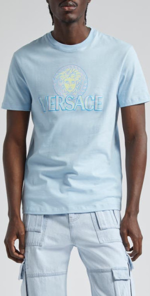 VERSACE メドゥーサ グラディエント Tシャツ ブルー Versace Medusa Head T-Shirt, Size L