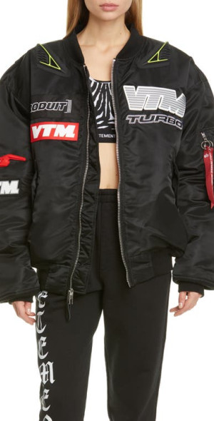 ジャケット・アウター Vetements Motorcycle Bomber Jacket VETEMENTS - Motorcycle Bomber Jacket in Black at Nordstrom, Size X