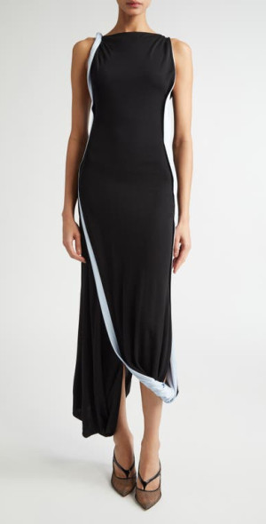 Victoria Beckham - Twist Double Layer Sleeveless Jersey Dress in