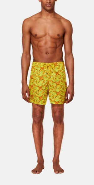 VILEBREQUIN Men Long Stretch Swim Trunks Starlettes and Turtles Tie & Dye