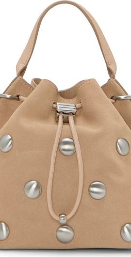 Vince Camuto Vince Camuto Pippa Stud Leather Bucket Bag in Medium Brown at Nordstrom