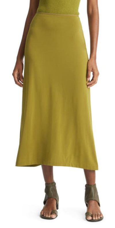 Vince Vince Pull-On Midi Skirt in Dark Basil