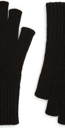 Vince Vince Ringerless Wool & Cashmere Gloves in Heather Black at Nordstrom