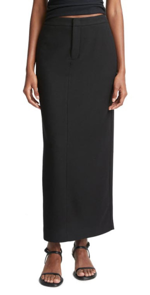 Vince - Wool & Cashmere Flannel Maxi Skirt in Black