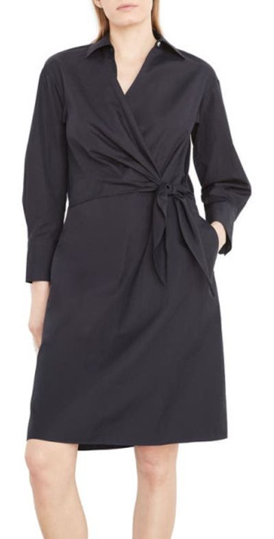 knee length dresses for ladies Vince Abstract Kai Print Chiffon Cover-Up in Navy/White