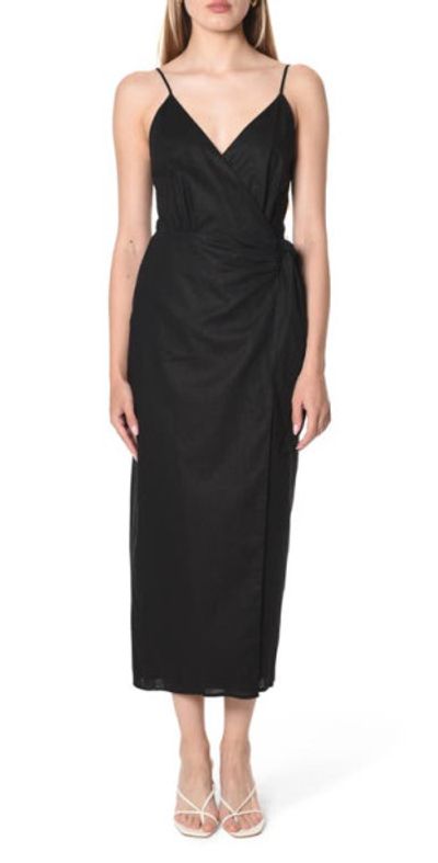 WAYF - Electric Floral Wrap Dress in Black at Nordstrom