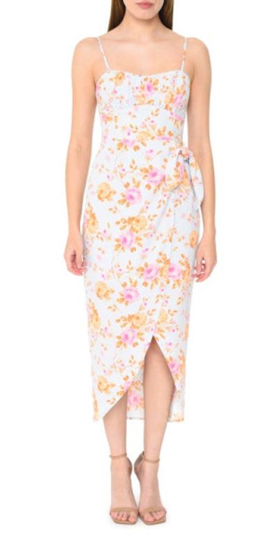 WAYF - Kimberly Floral Print Sleeveless High-Low Maxi Dress in Blue Roses  at Nordstrom