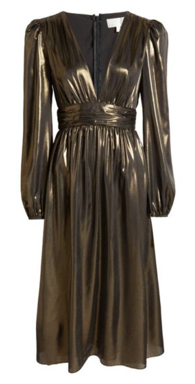 knee length dresses for ladies Long Metallic Evening Dress Formal Cape R&M Richards 1911