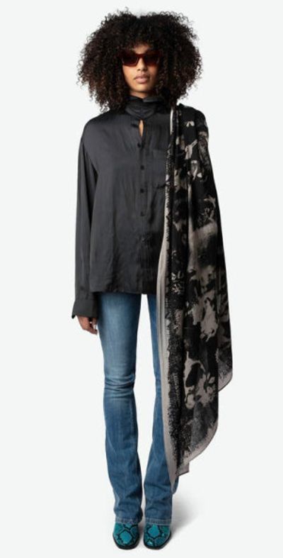Zadig Voltaire Judy Andy Wool Scarf in Sepia at Nordstrom