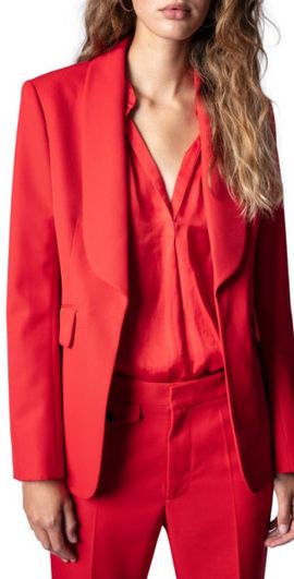 Zadig & Voltaire Zadig & Voltaire Shawl Collar Jacket in Coquelicot at Nordstrom, Size 6 Us