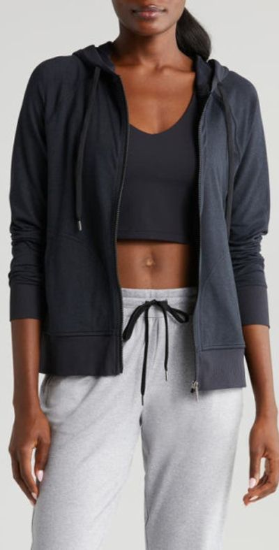 zella Restore Soft Full Zip Hoodie in Black at Nordstrom