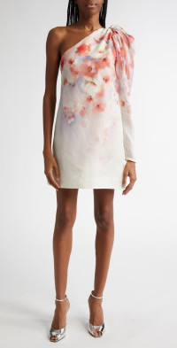 【Zimmermann】One-shoulder floral linen midi dress Zimmermann One-shoulder floral linen midi dress Zimmermann