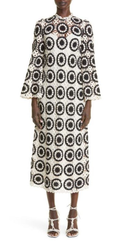 zimmermann ginger crochet dress Zimmermann Ginger Lace Midi Dress in Cream,Black