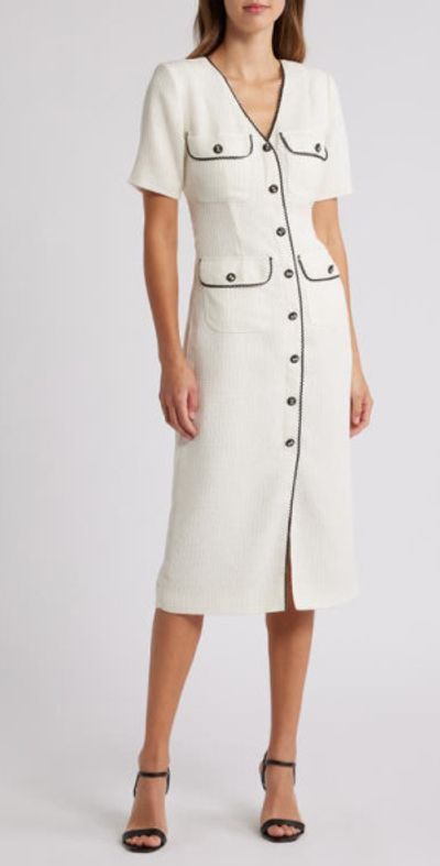 white christmas dresses Elegant Classic Tweed Midi Dress main image 1